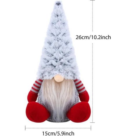 2pcs Ornament Assis,Père Noël peluche,26x15cm,sable lesté,décoration cheminée (1/3)