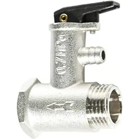 High quality safety valve for water heater Maximum temperature: +100 °C Maximum pressure: 7 bar Thread 2 x 1/2" Nickel-plated brass Tokaneit (1/5)