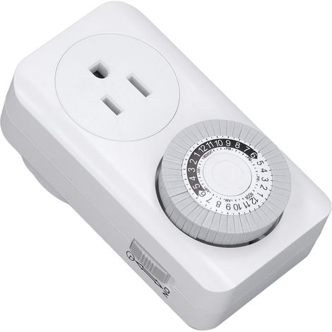 Minuterie programmable prise connectée arrêt automatique 15 min à 24 h cycle répétitif pour appareil électroménager électronique gris (1/5)