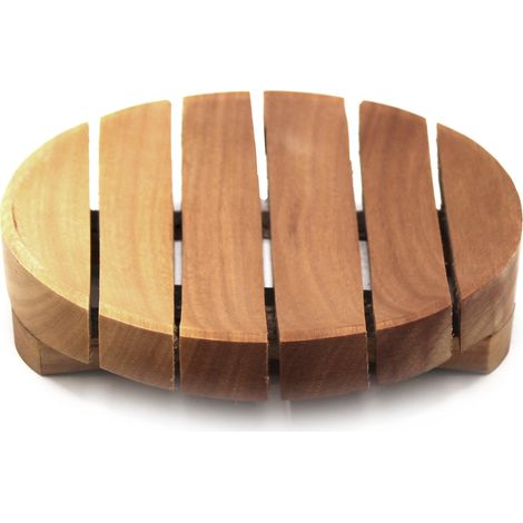 Porte-Savon Classique en Acajou - Rond- Vendu par 1 (1/4)