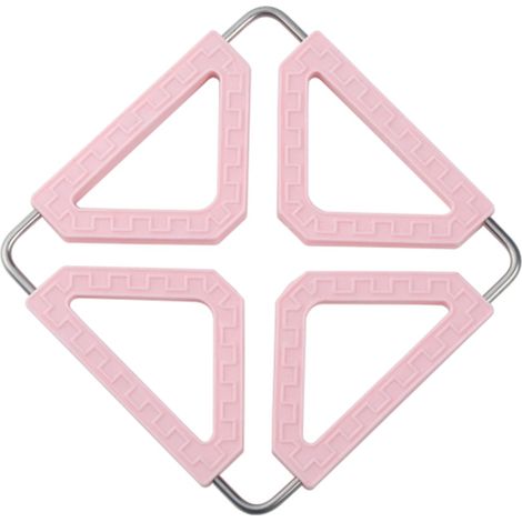 Set de table pliable en silicone isolant thermique, rose, réutilisable (1/5)