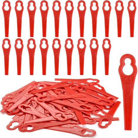 Lot de 100 lames de rechange en plastique pour coupe-bordure GE-CT 18 Li Kit/Li-Solo, GC-CT 18/24 Li-Solo/Li P-Solo/Li P Kit,FRT18A /FRT18A1 (1/5)