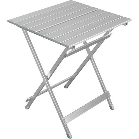 WOLTU Mesa de Camping de Aluminio, Picnic, Camping, jardín, hogar, 50,5 x 47 x 59,5 cm, Plateado (1/5)