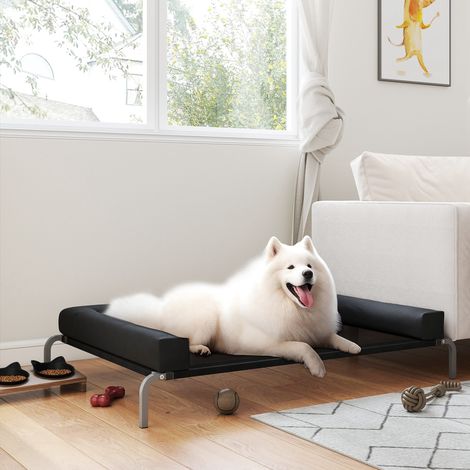 Cuccia rialzata rinfrescante per cani, lettino da campeggio portatile per interni/esterni, 130 x 90 x 30 cm, nera (1/5)