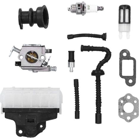 Chainsaw carburetor, carburetor kit with gasket, spark plug, air filter and oil hose for 021, 023, 025, MS210, MS230, MS250, 250, 1123, 120, 0605, 1123, 160 and 1650 (1/4)