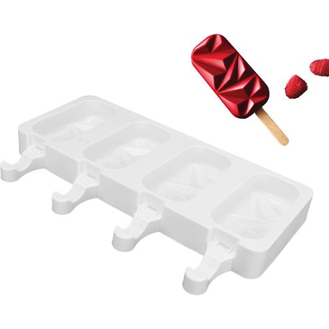 Moule à glace en silicone à 4 cavités, pour sorbetière, outil de cuisine à faire soi-même