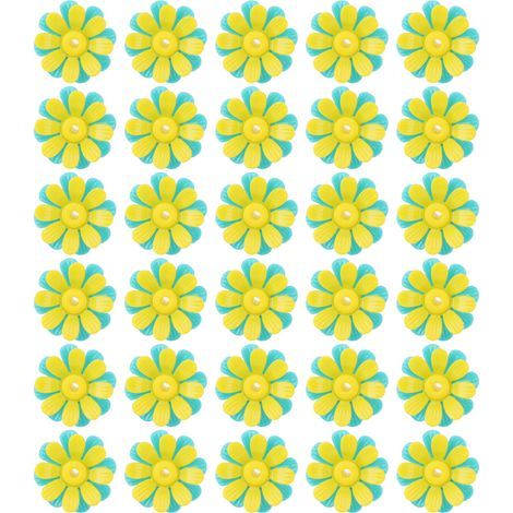 30 pièces mangeoires pour colibris fleurs de remplacement mangeoire à oiseaux aux couleurs vives pièces de ports d'alimentation faciles à nettoyer vert + jaune (avec noyau) (1/5)