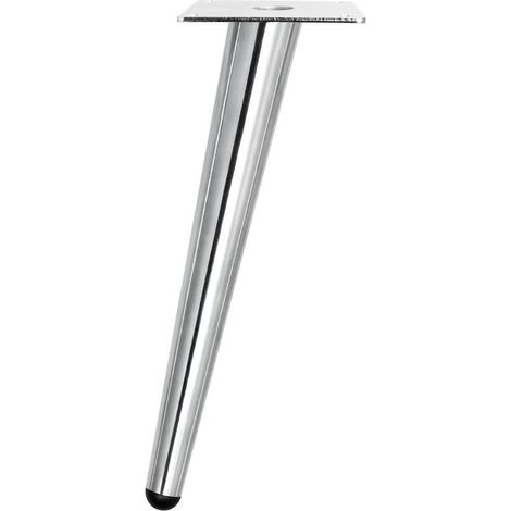 Quattro gambe per mobili angolate, gambe per mobili affusolate cromate, gambe per mobili di ricambio, materiale metallico, 23 cm. (1/5)