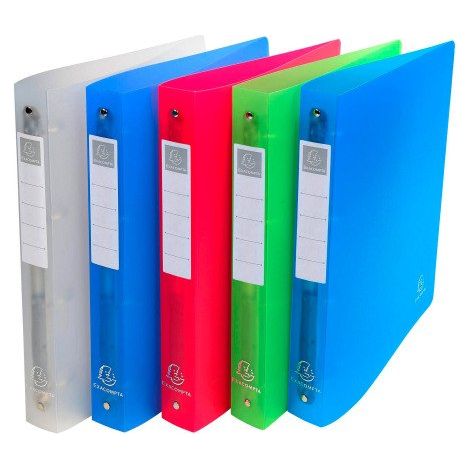 Classeur 4 anneaux plastifié Exacompta Chromaline A4 Maxi - Dos 3 cm coloris assortis - Lot de 10 (1/3)
