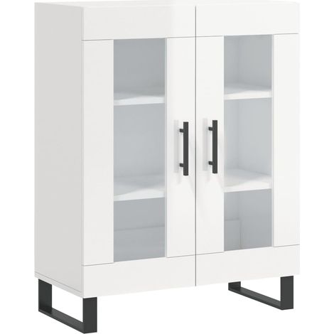 Credenza buffet cassettiera mobile contenitore organizer cucina soggiorno lucido 69,5 x 34 x 90 cm derivati del legno bianco 020030737