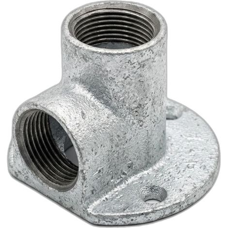 Wandscheibe 90° aus Temperguss, verzinkt, 1 Zoll IG, DVGW (1/2)
