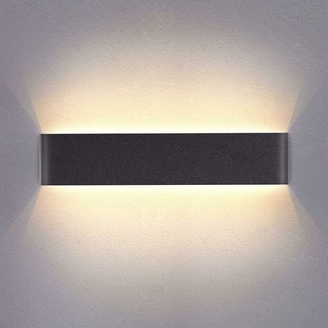Indoor Wall Light LED Black 31CM Warm White Wall Lamp 20W 3000K Modern for Bedroom Living Room Staircase Corridor Bathroom (1/5)