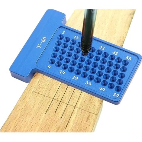 CCYKXA (Blau) T60-Anreißnadel aus Aluminiumlegierung, T-Typ, Präzisions-Markierungslineal, T-förmiges Messlineal, T-Regel-Messwerkzeug, Holzbearbeitungslineal