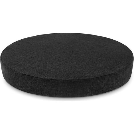 Coussin d'assise rond - 40 x 40 cm - Noir - Coussin de chaise de jardin - Coussin de banc doux et confortable - Coussin lavable et déhoussable (1/5)