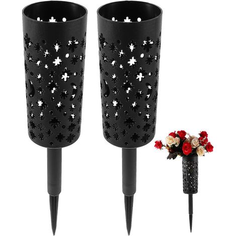 Stück Grabvasen mit Nagel, kompatibel mit Friedhöfen, Blumenvase, kompatibel mit Grabdekorationen (1/3)