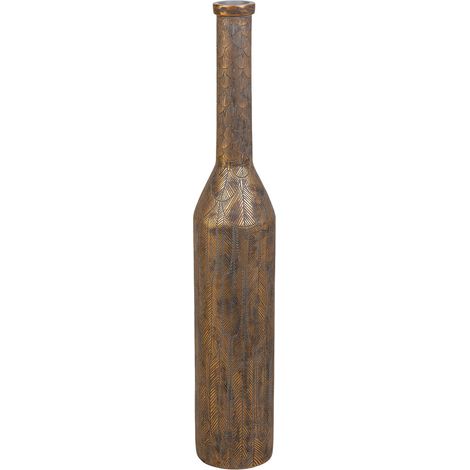 Jarrón de poliresina marrón 17,5x17,5x100