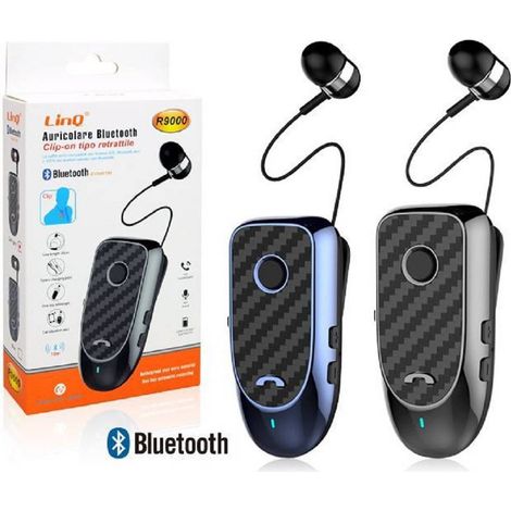 Trade Shop - R9000 STEREO-BLUETOOTH-KOPFHÖRER MIT ANKLEMMPIKROFON MIT EINZIEHBAREM KABEL -