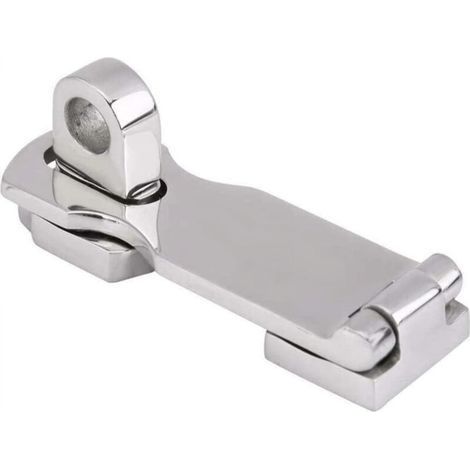 Moraillon de porte en acier inoxydable 316 avec œillet de cadenas rotatif, verrou à levier robuste 7,6 x 2,5 cm, finition polie miroir, installation facile sans perçage (1/4)