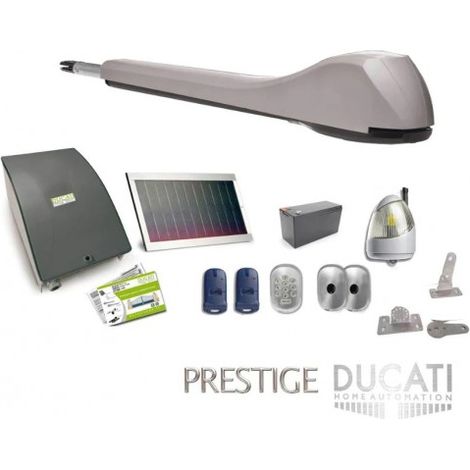 Kit Motorisation Portail Solaire Ducati Home Automation EVE 948T SOLAR MONO - pour portails à 1 vantail à battantes maxi 5m 500kg (1/5)