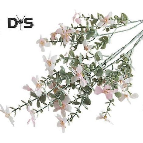 Fleur artificielle miniature en tissu de soie, facile d'entretien et créative, plante verte.rose clair (1/5)