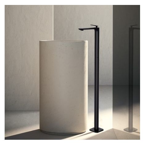 Mitigeur lavabo monocolonne avec vidage Up & Down Noir Mat - CRISTINA ONDYNA FL29013 (1/2)