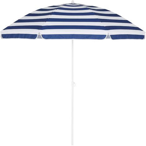 Ombrellone da giardino ombrelloni da spiaggia  mare balcone protezione UV50 200 cm - Blau-Weiß (de)