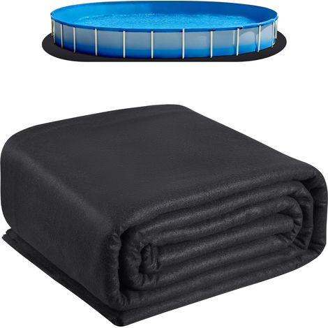 VEVOR Tapis de Sol Piscine, 460 x 917 cm, Tapis sous Piscines Hors Sol Ovale, Sous-couche en Geotextile Extra-epais, Installation Facile, Decoupe Simple, Protection pour Eviter Perforations des Objets