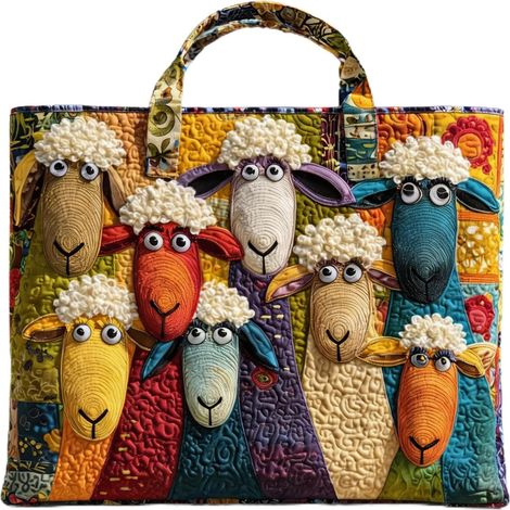 Sac fourre-tout motif mouton - Sac de courses matelassé - Pour tous les (1/5)