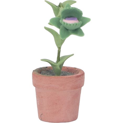 Mini plante miniature en pot, réaliste et portable, pour maison de poupée à l'échelle 1/12. (1/5)