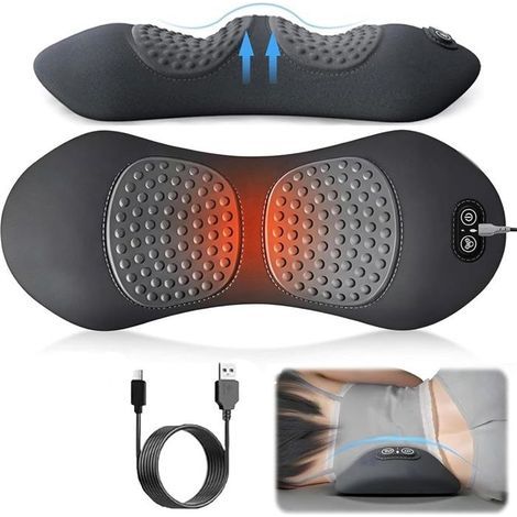 Thérapie Du Dos Triple Action, Masseur Dos Lombaire Avec Chauffage Et Vibrations, Appareil Massage Dos Ergonomique