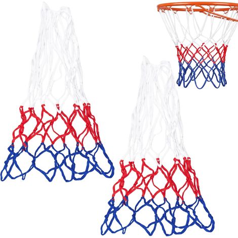 Filet de Basket-Ball résistant aux Intempéries, Lot de 2 Filets de Remplacement pour Panier de Basket Standard, Design 3 Couleurs (1/5)