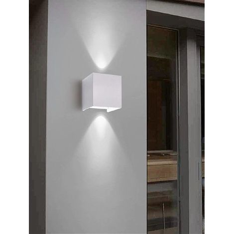 TrAdE Shop Traesio - Applique Doppia Emissione Led Cob 12w Esterno Bianco Luce 4000k 3000k 6500k Es46 - -Bianco Freddo -