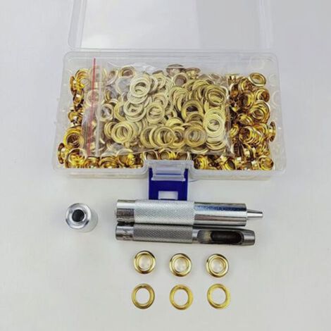 Œillets Kit, 100 Ensembles Œillets 12 mm Œillets, Kit de réparation de bâche, Avec 3pcs Grommet Outils à Oeillet Œillets Ki (1/5)