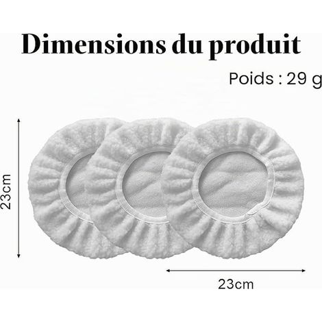 Bonnet de Polissage en Laine d’Agneau pour Polisseuses de 220–250 mm Housses en Microfibre Douce pour Polisseuse Auto Entretien de la Peinture Cirage et Lustrage (1/4)