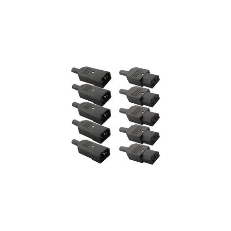 10pcsMâle Prise Femelle Prise,Kettle Plug,Ordinateur imprimante Moniteur Plug,Secteur Connecteur AC 250V 10A(soudable)