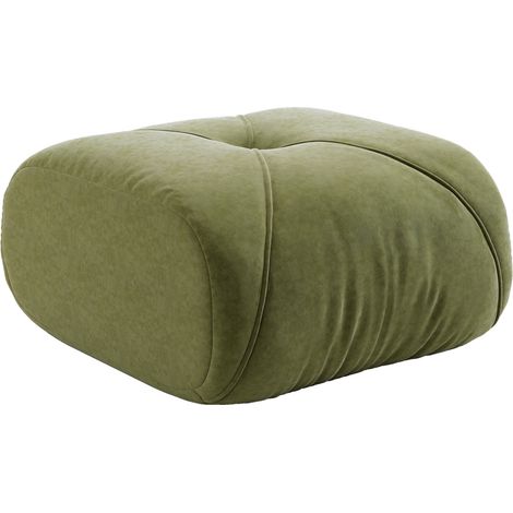 Grüner Chenille-Hocker mit Fußstütze 78 x 76 x 45 cm MODENUIT (1/4)