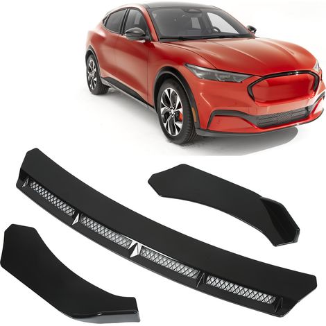 Kit de Spoiler Universel pour Pare-chocs Avant - 3 Pièces Noir pour Modification Auto