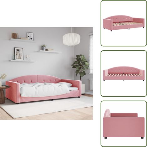 vidaXL Lit de repos rose 100x200 cm velours