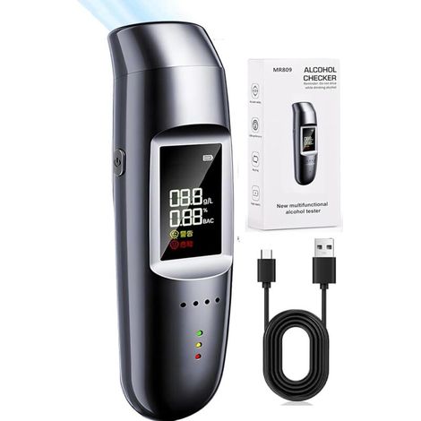 Ethylotest Electronique, Ethylotest Electronique Homologué NF Ethylometre Alcootest Portable Numérique Testeur d'alcool avec Ecran LCD d'Affichage, La Diffusion Vocale Alcoometre (1/5)