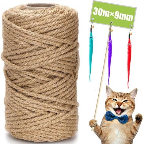x 10mm x 30m Natural Sisal Rope for Cat Trees and DIY Projects (1/5)