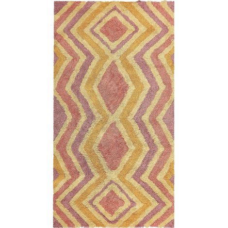 Tappeto cotone stile moderno 80 x 150 cm fantasia geometrica multicolore Canakkale