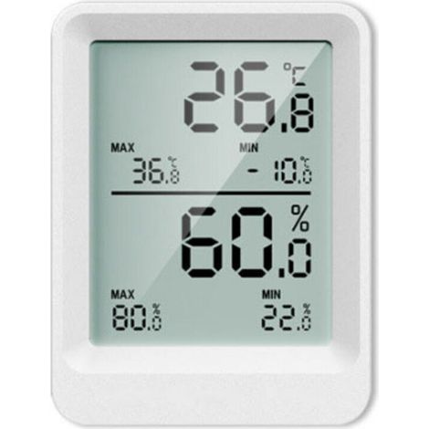 Indoor Outdoor Numérique LCD Thermomètre Hygromètre Électronique Température Humidité Compteur Min/Max Records Station Météo, 1pcs (1/4)