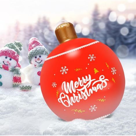 Pallina di Natale gonfiabile gigante, 66 cm, ideale per decorazioni natalizie, casa e giardino (rosso D) (1/4)
