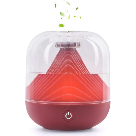 Humidificador de aire recargable por USB, purificador de aire atomizador inalámbrico, mini humidificador, color: rojo.