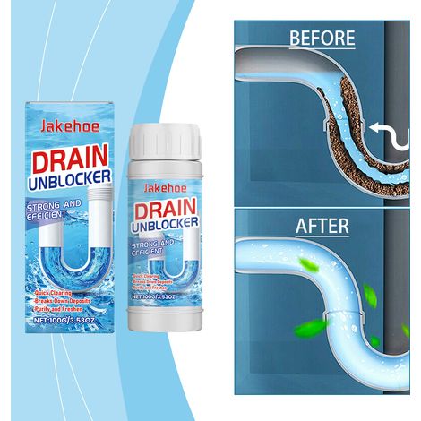 Abflussreiniger-Pulver für Toiletten und Abwasserkanäle, löst Haare, Fett und Gerüche – 100 g -- DTEKGAZ (1/5)
