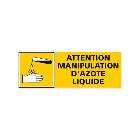 PANNEAU MANIPULATION AZOTE LIQUIDE (C0843) - Adhésif - 700 x 250 mm