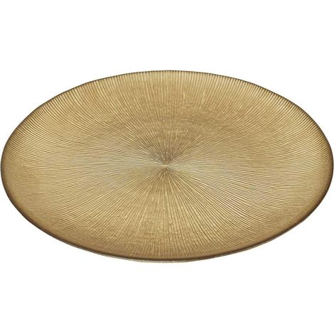 Assiette en Cristal Doré 21 cm Design Moderne Or (1/4)