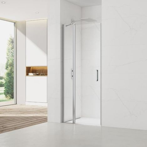 Swiss Aqua Technologies Set Duschtür 80x196 cm transparent + Duschwandprofil + Handgriff (SATFUDP80NIKA)