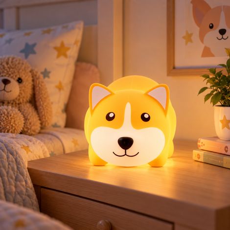 Lampada da notte a LED da tavolo per bambini dimmerabile battendo le mani 5VDC/USB 6500K [HO-BEAR-WW-CW]