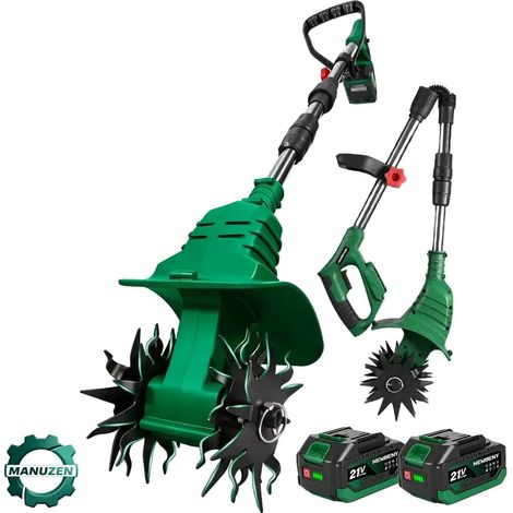 Manuzen - Motoculteur sans fil 170 mm – compatible Makita 18 V – Avec 2 batteries (1/4)